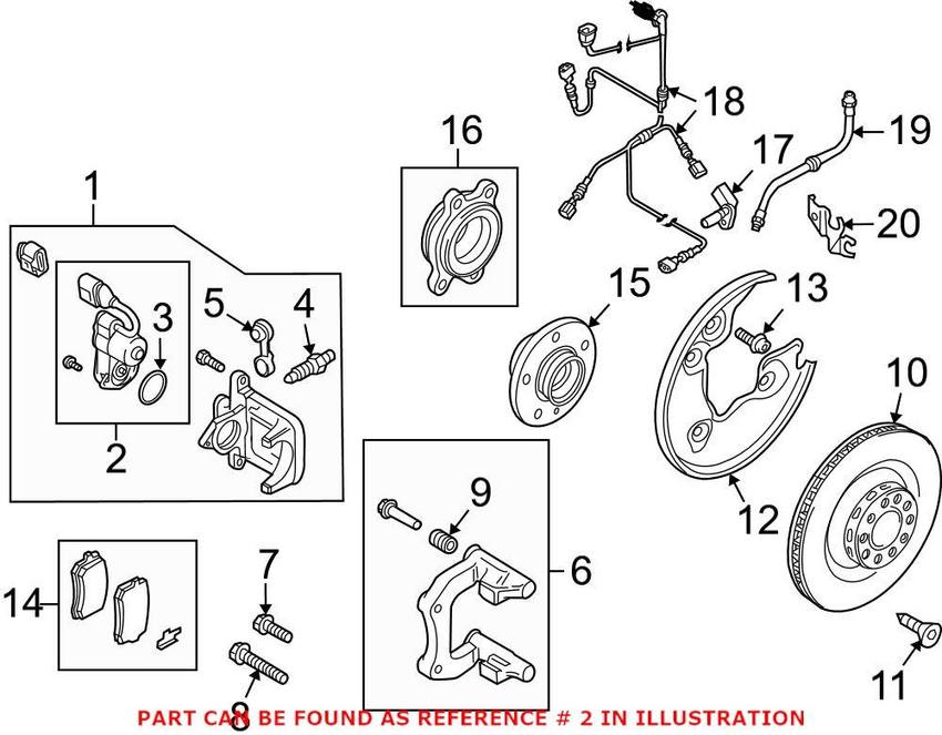 Audi Parking Brake Actuator - Rear 8K0998281A